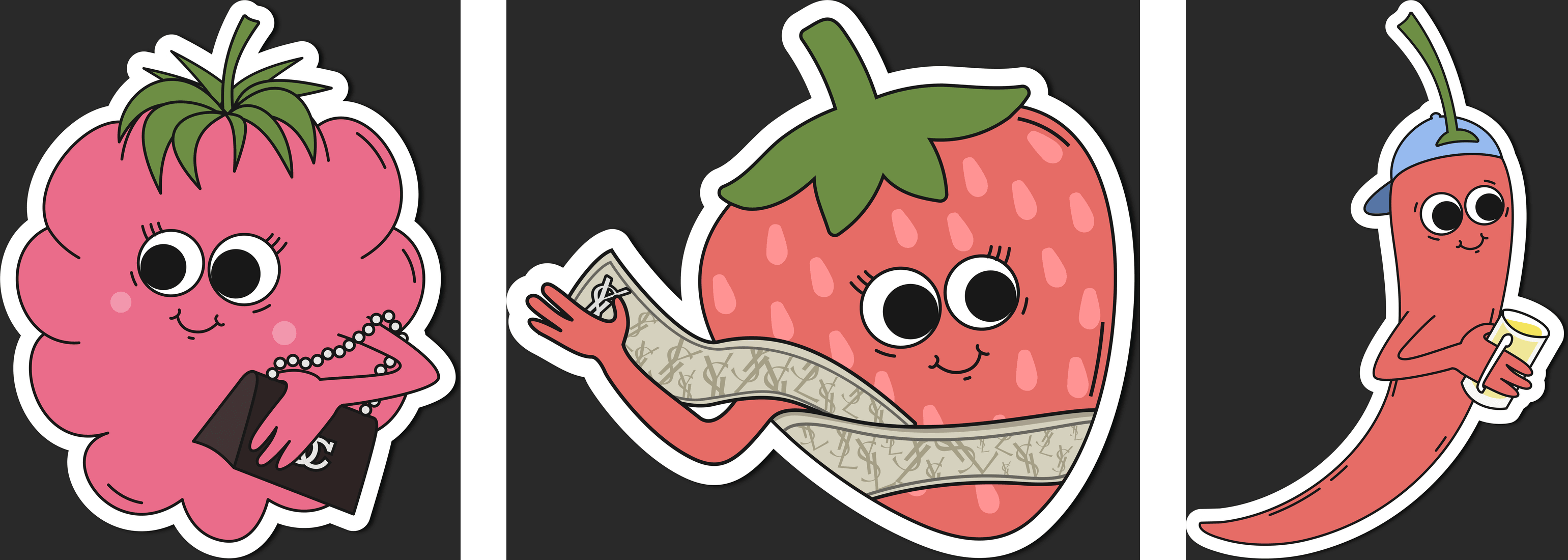 Illustrations réalisées pour des stickers