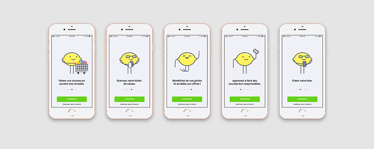 Parcours d'onboarding dans l'application