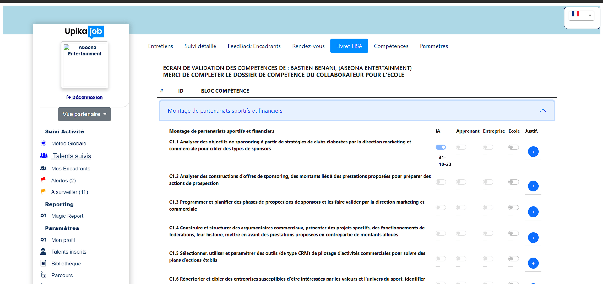 Validation des compétences